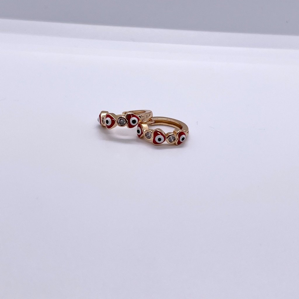 Evil Eye Hoops, Small Hearty Hoops